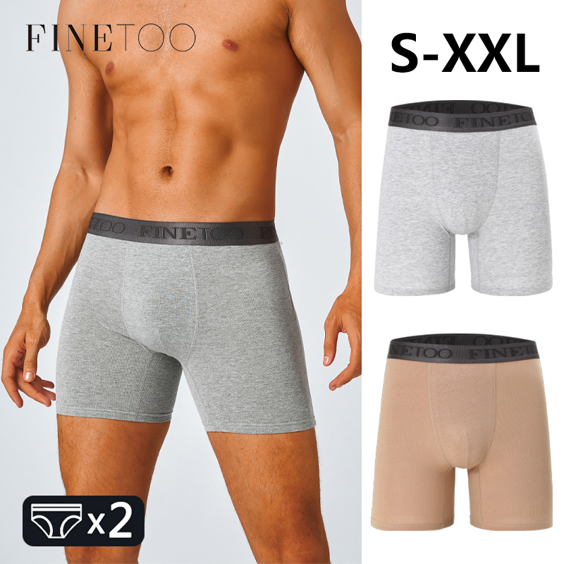 Boxer Brief Pack Cotton - 2 قطعة الملاكمين القطن طويل للرجال