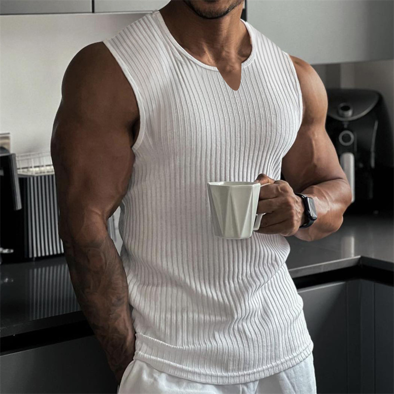 Undershirt Crew Neck - سترة صيفية جديدة للرجال برقبة على