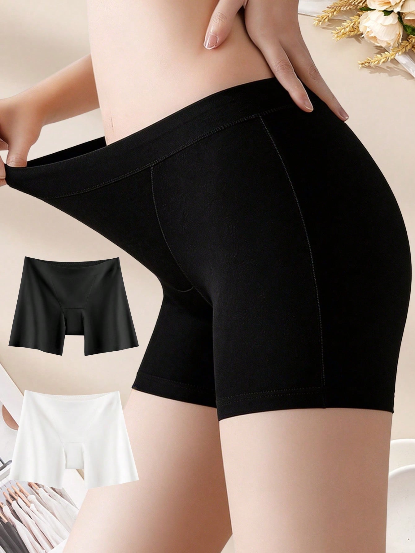 Boxer Brief Pack Cotton - قطعتان من السراويل القطنية النسائية الآمنة،