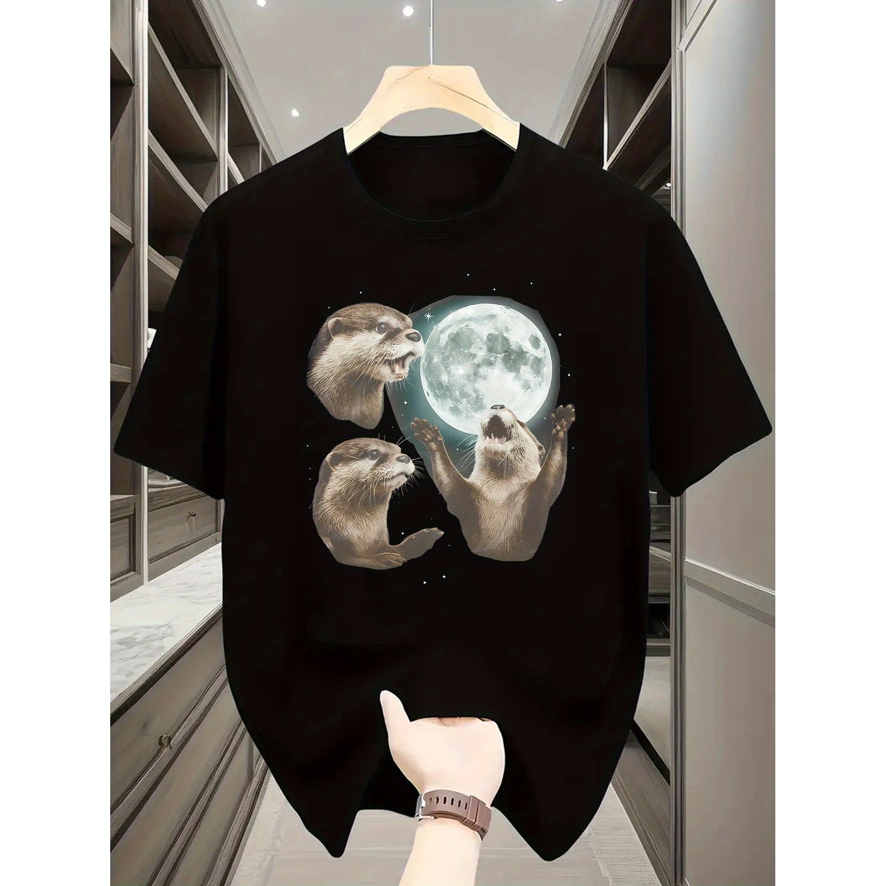 تي شيرت رجالي بطبعة Playful Ot - مراجعة Undershirt Crew Neck وسعره