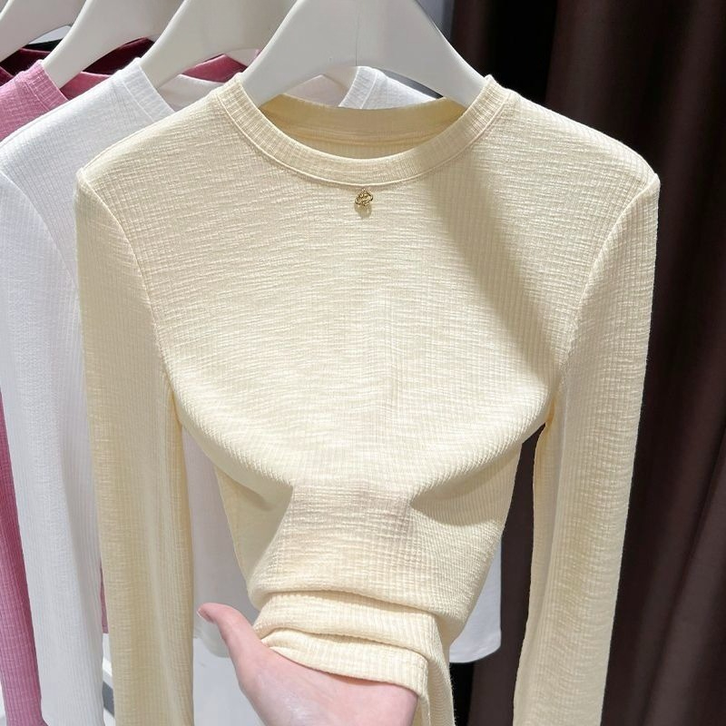قميص نسائي طويل الأكمام من الق - مراجعة Undershirt Crew Neck وسعره